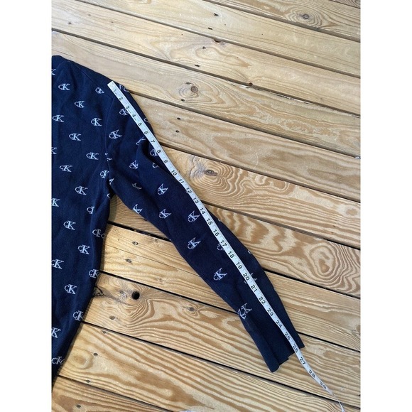 Calvin Klein Logo Sweater Size Medium Men’s Navy Pullover - Picture 9 of 9